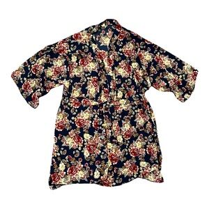 PinkBlush Blue Floral Print Long Maternity Cover Up EUC